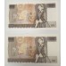 GREAT BRITAIN UK 1988 . TEN 10 POUNDS BANKNOTES . ERROR . CONSECUTIVE PAIR . INK SMUDGES